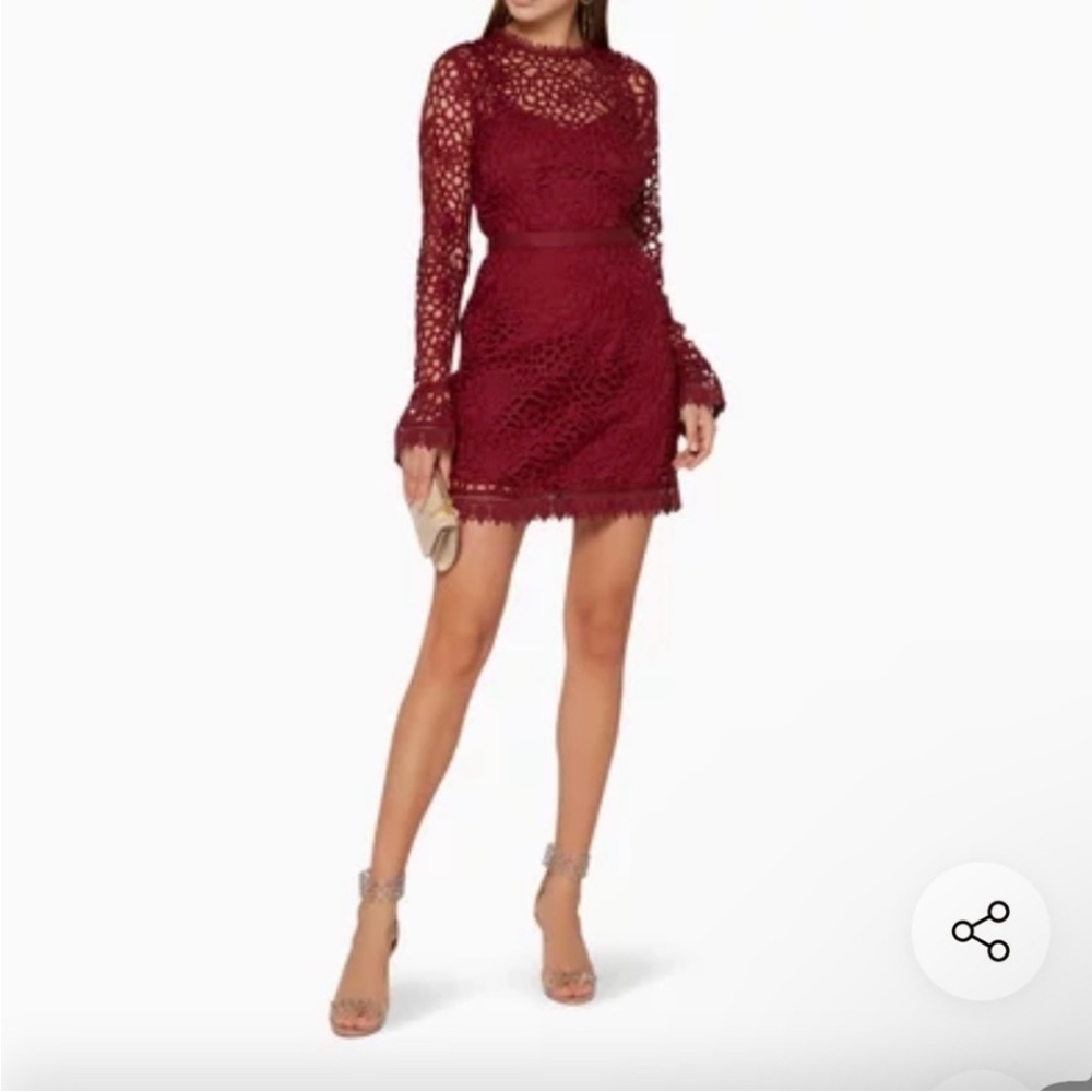 NWT TALULAH Burgundy Lace Long Sleeve Dress from Anthropologie M